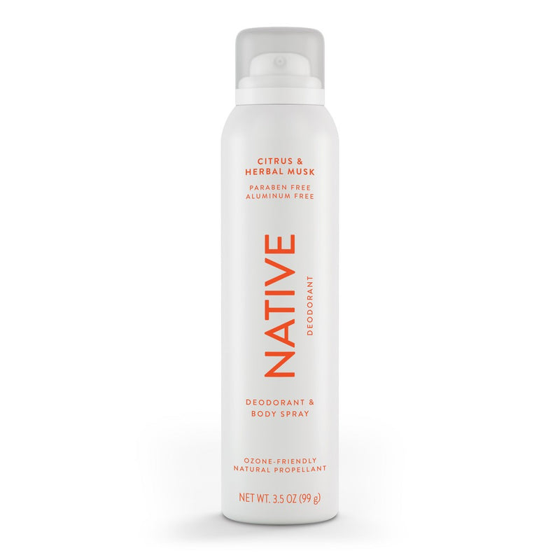 Native Deodorant & Body Spray - Citrus & Herbal Musk - Aluminum Free - 3.5oz
