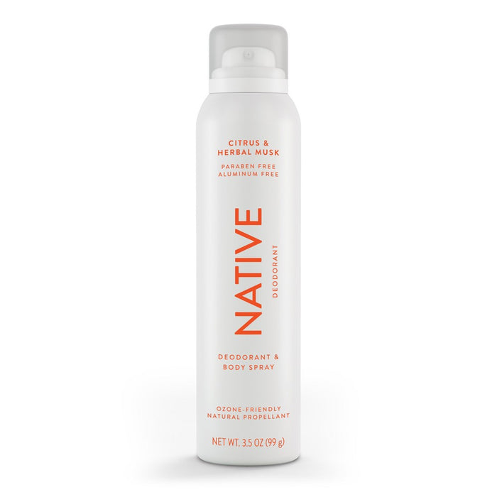 Native Deodorant & Body Spray - Citrus & Herbal Musk - Aluminum Free - 3.5oz