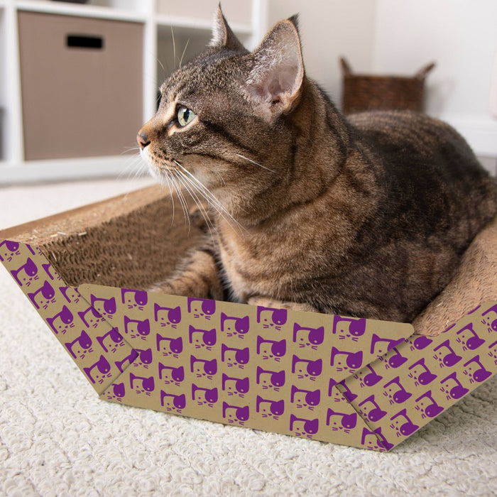 SmartyKat Super Scratcher Chaise Catnip Infused Corrugate Cat Scratcher and Bed