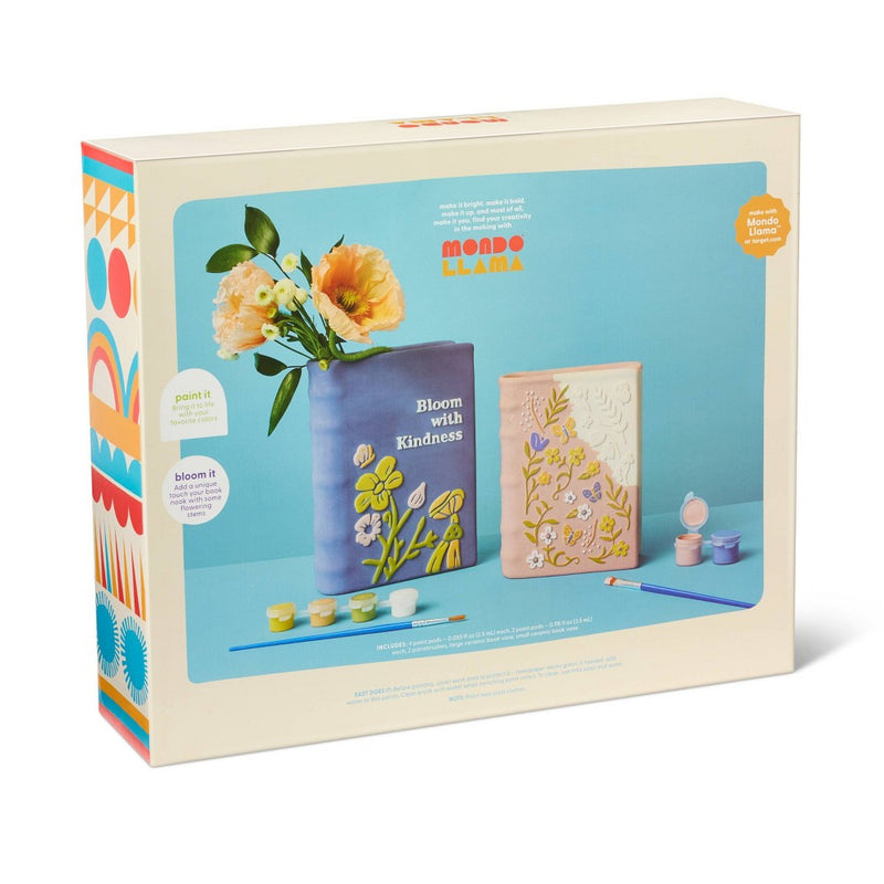 Paint-Your-Own Ceramic Book Vase White- Mondo Llama