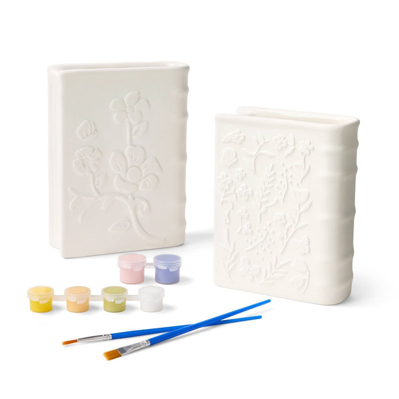 Paint-Your-Own Ceramic Book Vase White- Mondo Llama