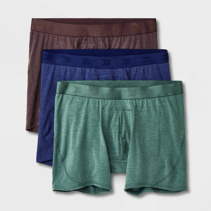 Men's All Day Active Boxer Briefs 3pk - All In Motion Green/Blue/Brown M