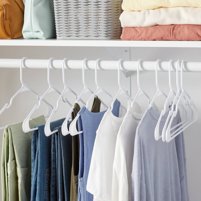 50pk Plastic Hangers White - Room Essentials
