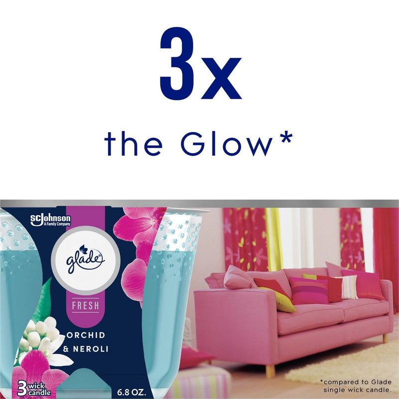 Glade 3 Wick Candle - Orchid & Neroli - 6.8oz