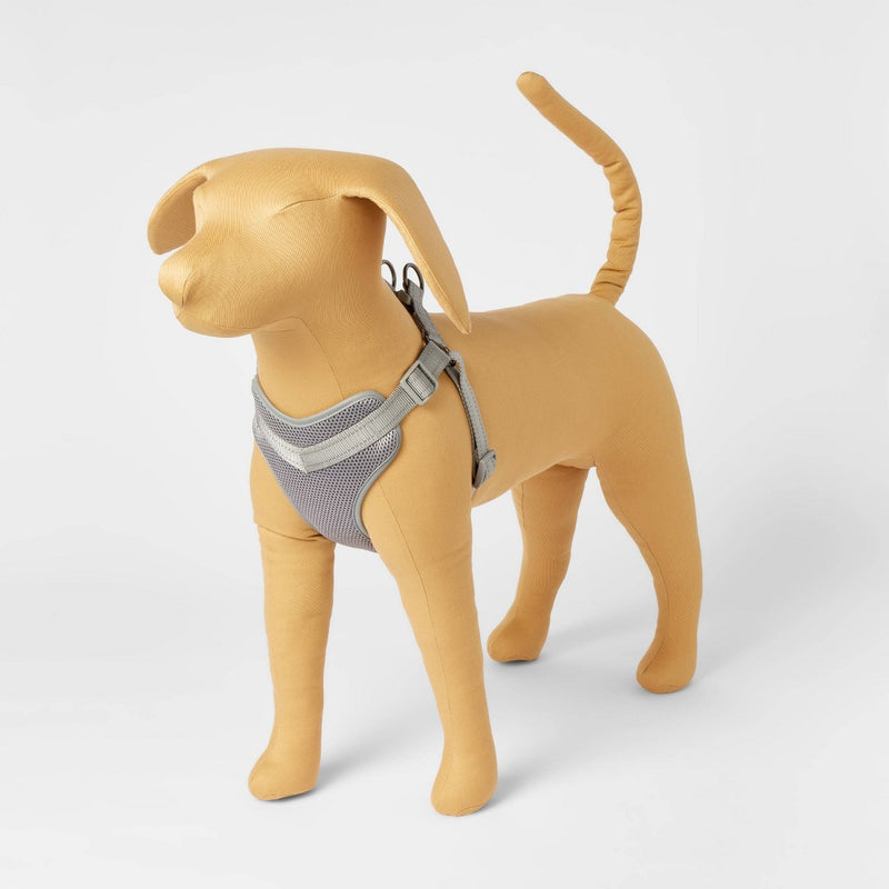 Reflective Basic Mesh Dog Harness - L - Gray - Boots & Barkley