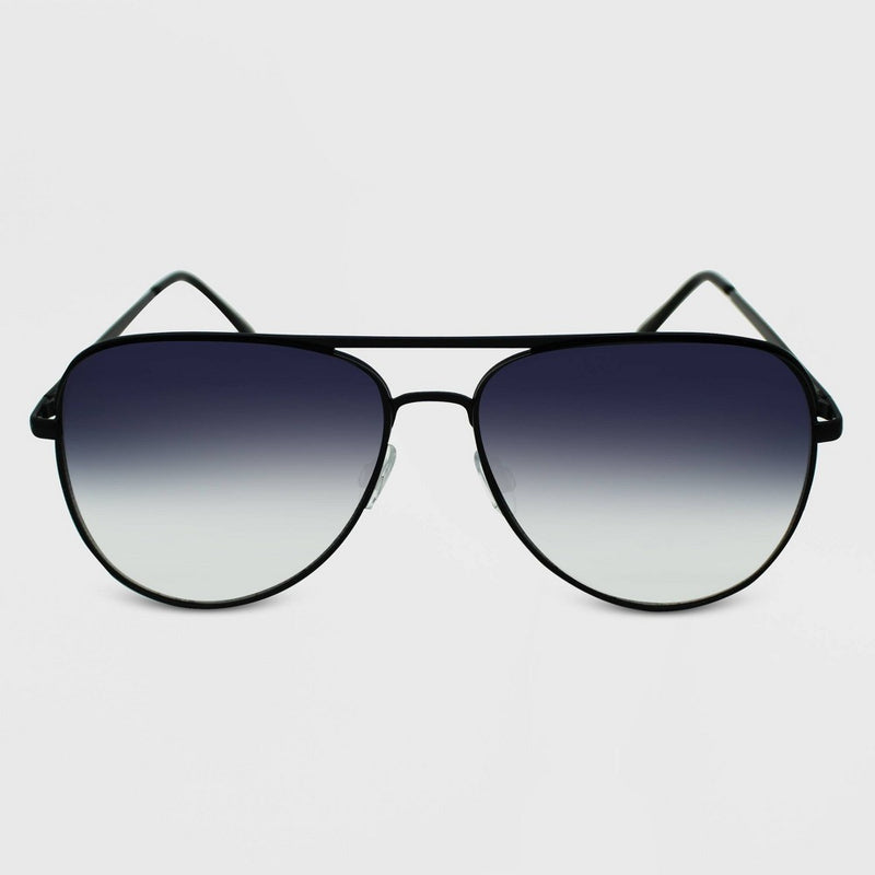 Women's Metal Aviator Round Sunglasses - Wild Fable Black