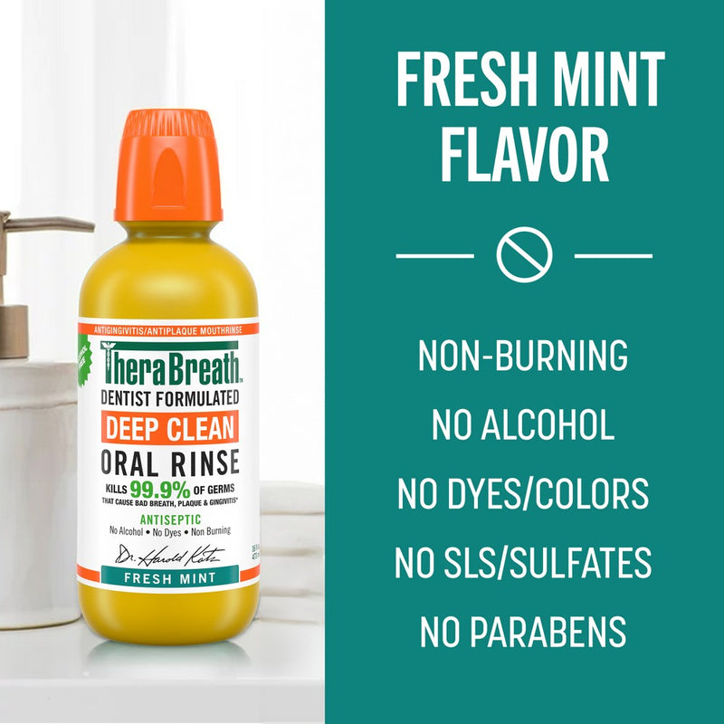 TheraBreath Deep Clean Antiseptic Oral Rinse - 16 fl oz