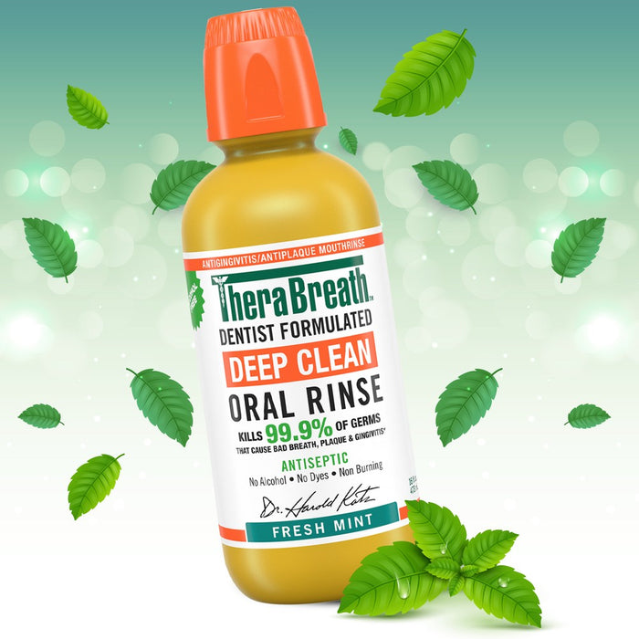 TheraBreath Deep Clean Antiseptic Oral Rinse - 16 fl oz