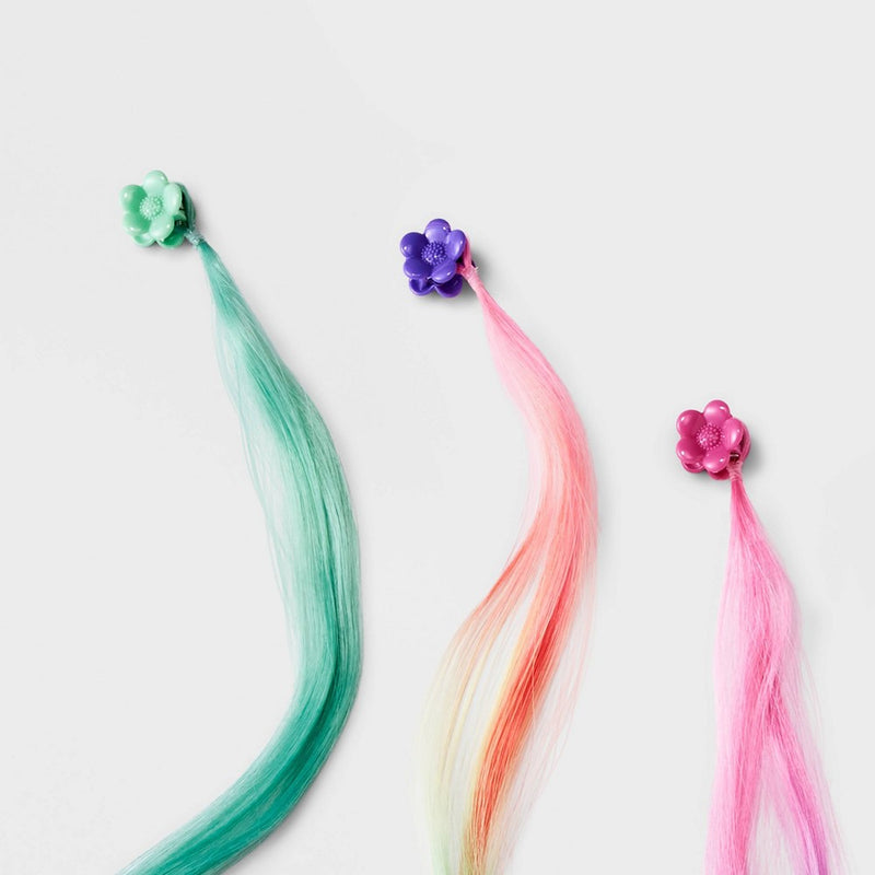 Girls' 6pk Faux Hair Claw Clips - Cat & Jack