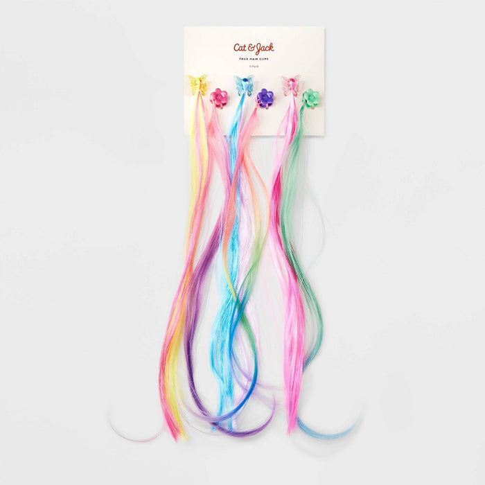 Girls' 6pk Faux Hair Claw Clips - Cat & Jack