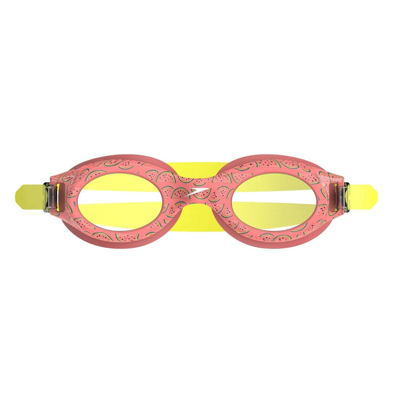 Speedo Junior Glide Print Swim Goggles - Yellow/Pink Watermelon