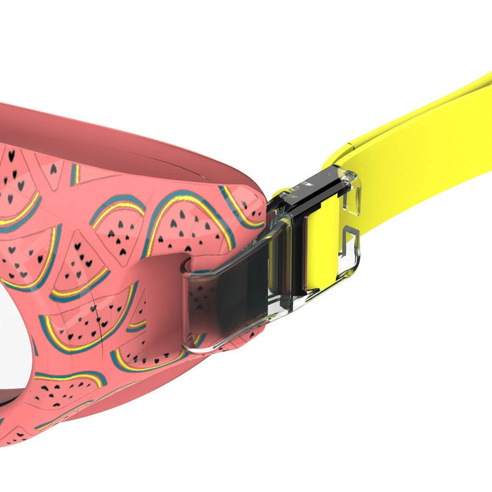 Speedo Junior Glide Print Swim Goggles - Yellow/Pink Watermelon