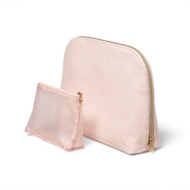 Sonia Kashuk Large Travel Makeup and Toiletry Bag - Blush Faux Croc