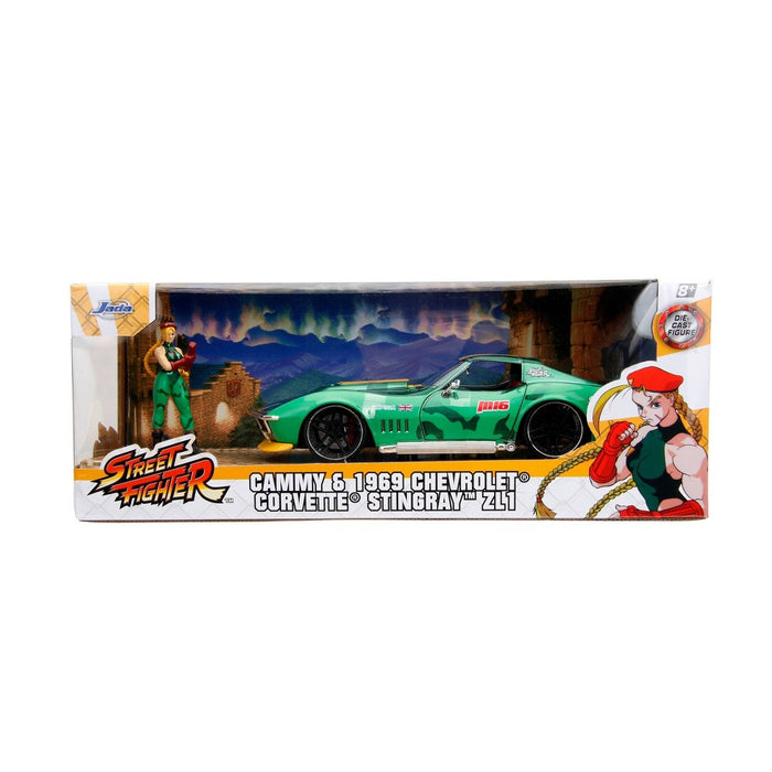 Jada Toys Street Fighter 1969 Chevrolet Corvette Stingray ZL1 with Cammy Figure