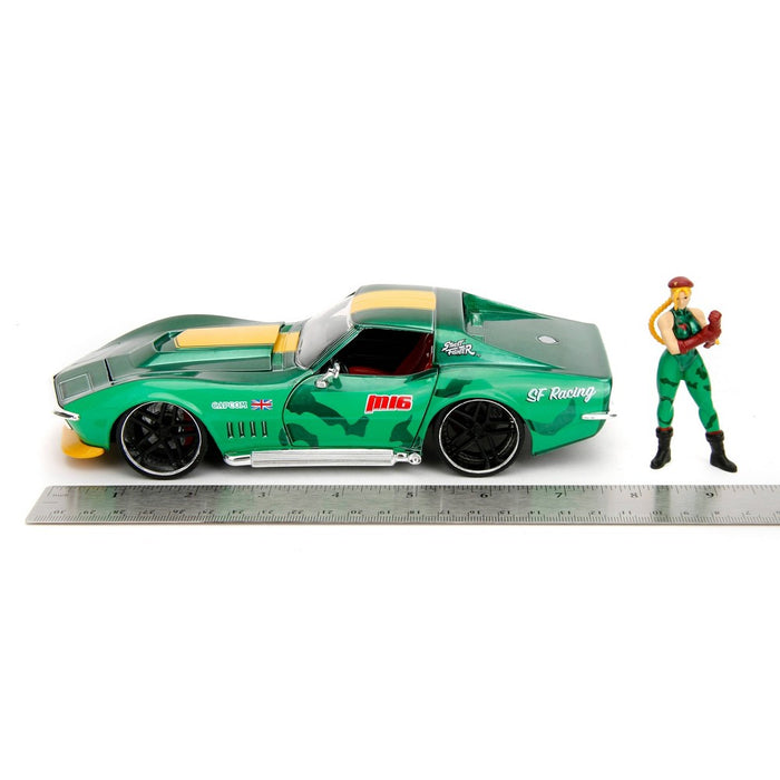 Jada Toys Street Fighter 1969 Chevrolet Corvette Stingray ZL1 with Cammy Figure