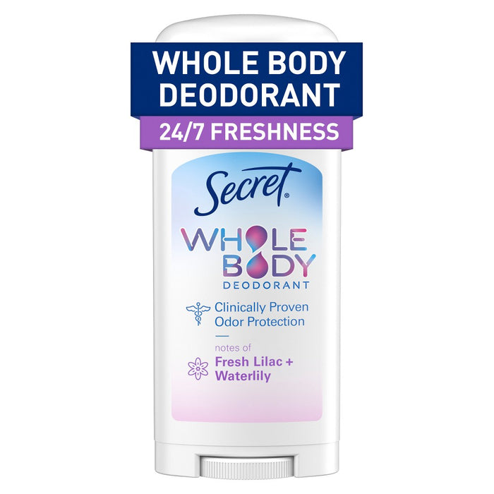Secret Whole Body Stick Aluminum Free Deodorant for Women - Fresh Lilac Waterlily - 2.4oz