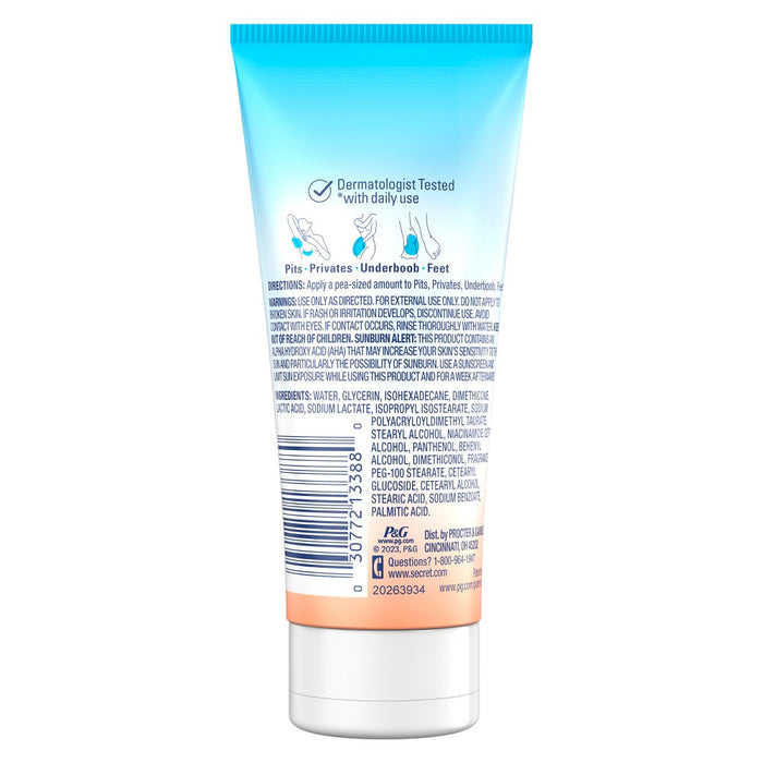 Secret Whole Body Aluminum Free Deodorant Clear Cream - Peach & Vanilla - 3.0oz