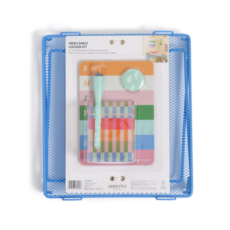 U Brands 5ct Locker Kit w Shelf Hyper Prep Blue