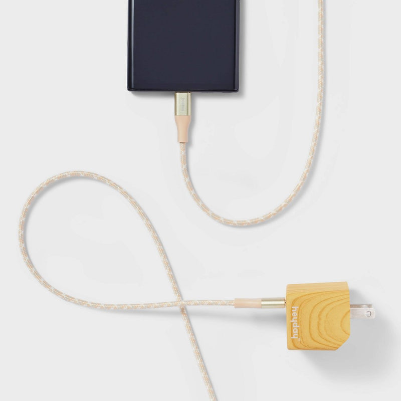 2-Port Wall Charger with 6' USB-C to USB-C Cable - heyday White Pine