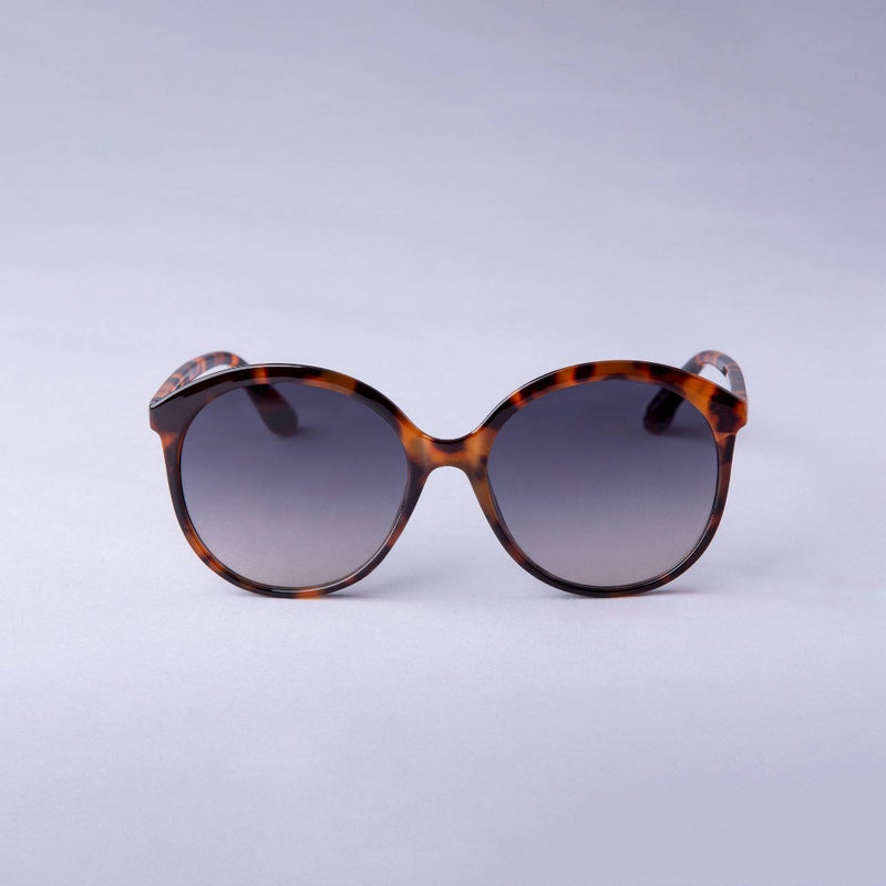 Women's Oversized Round Tortoise Shell Sunglasses - A New Day Brown