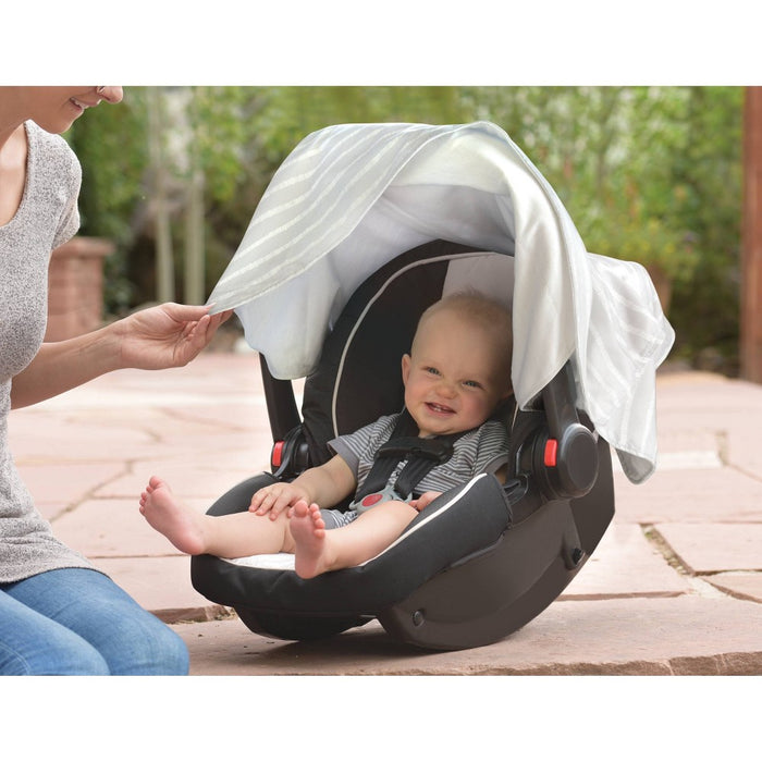 Go by Goldbug Car Seat Canopy - Gray Ticking Stripe