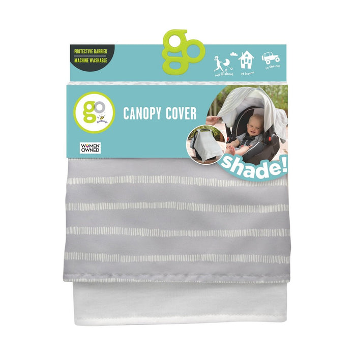 Go by Goldbug Car Seat Canopy - Gray Ticking Stripe