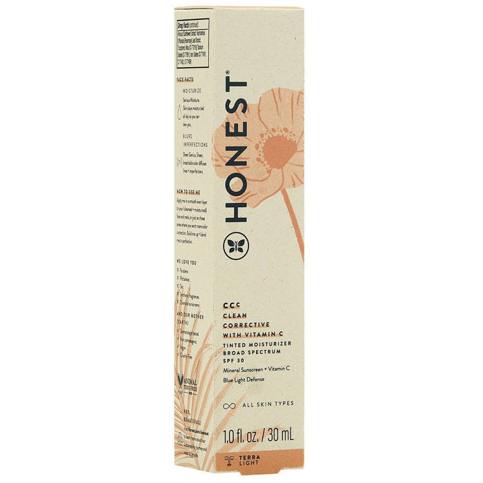 Honest Beauty CC Tinted Moisturizer with Vitamin C Blue Light Defence - SPF 30 - Terra Light - 1 fl oz