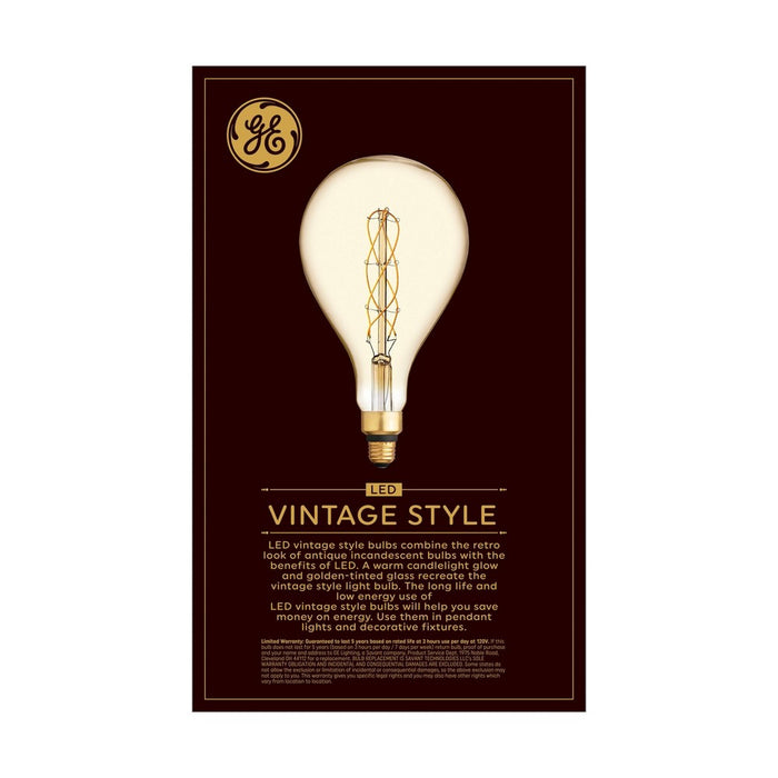 GE 40W Vintage Style PS52 LED Light Bulb Amber Glass