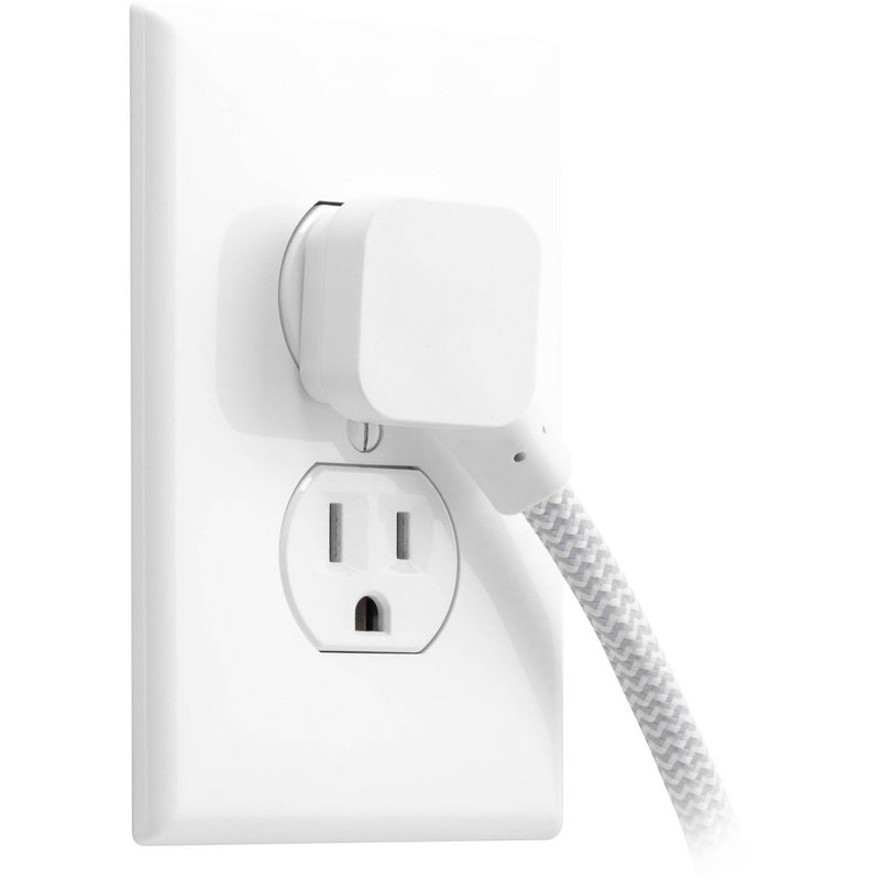 GE 3-Outlet Grounded Extension Cord 15' Braided Cord Gray/White