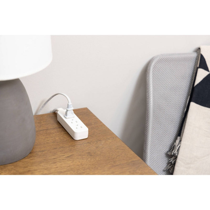 GE 3-Outlet Grounded Extension Cord 15' Braided Cord Gray/White