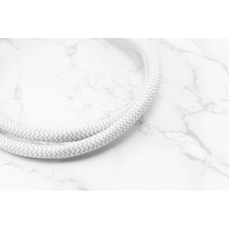 GE 3-Outlet Grounded Extension Cord 15' Braided Cord Gray/White