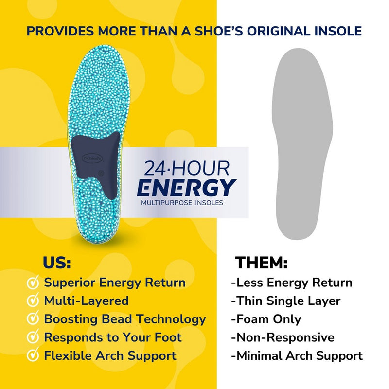 Dr. Scholl's 24-Hour Energy Multipurpose Insoles, Trim to Fit, Women's Shoe Size 6-10 - 1 Pair