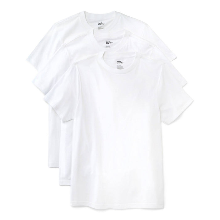Men's Slim Fit Crewneck T-Shirt 3pk - Dealworthy White L