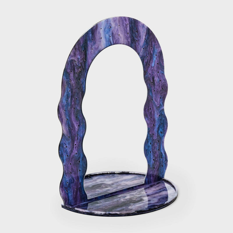 Moody Acrylic Wavy Mirror Jewelry Organizer - Wild Fable