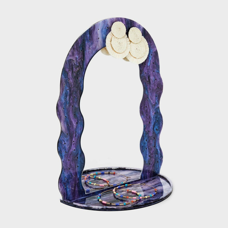 Moody Acrylic Wavy Mirror Jewelry Organizer - Wild Fable