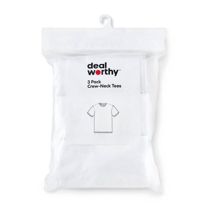 Men's Slim Fit Crewneck T-Shirt 3pk - Dealworthy White XL