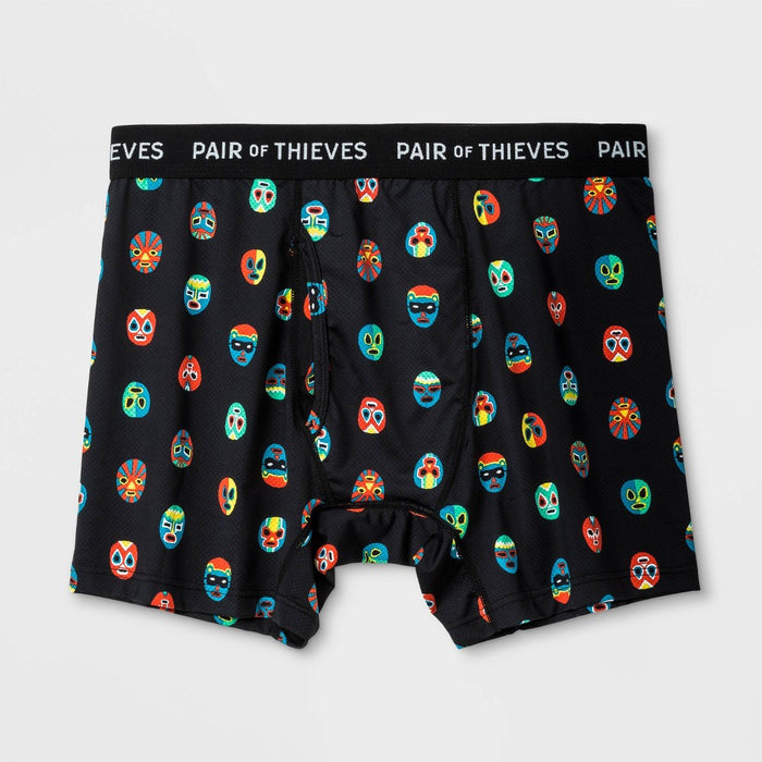 Pair of Thieves Men's Super Fit Novelty Masks Boxer Briefs L