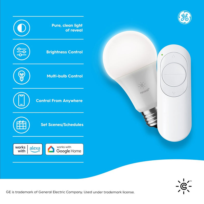 GE CYNC Reveal Smart Light Bulb with Smart Dimmer Remote Bundle