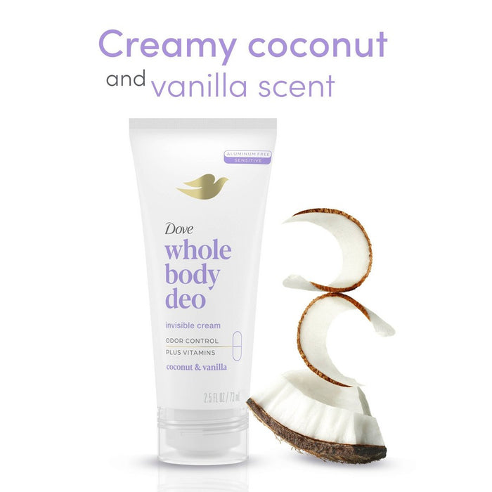 Dove Beauty Coconut & Vanilla Whole Body Deodorant Cream - 2.5 fl oz