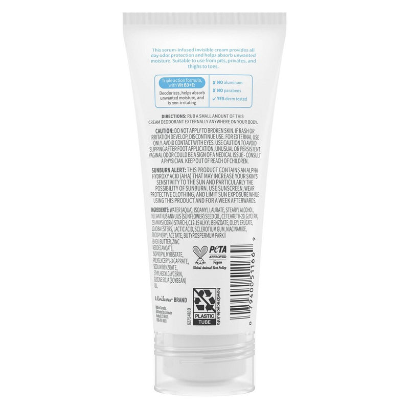 Dove Beauty Unscented Whole Body Deodorant Cream - 2.5 fl oz