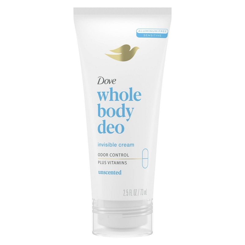 Dove Beauty Unscented Whole Body Deodorant Cream - 2.5 fl oz