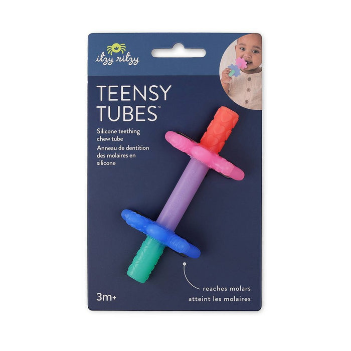 Itzy Ritzy Teensy Tubes Rattle and Teether - Pink and Green