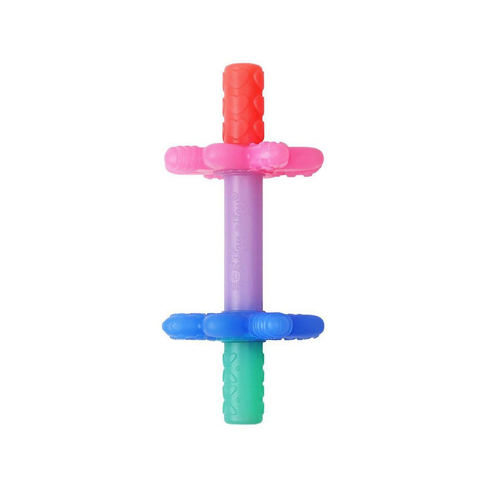 Itzy Ritzy Teensy Tubes Rattle and Teether - Pink and Green