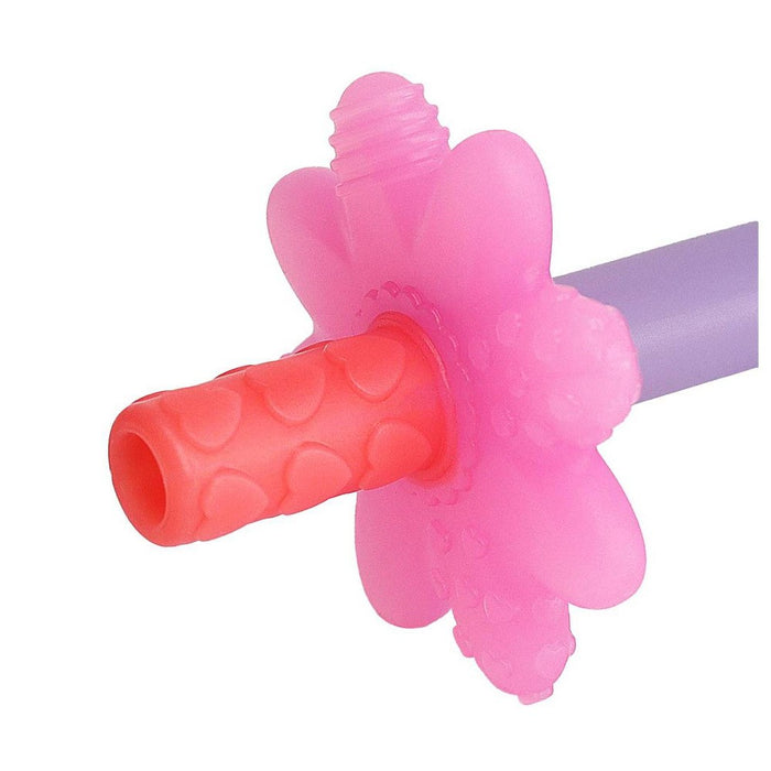 Itzy Ritzy Teensy Tubes Rattle and Teether - Pink and Green