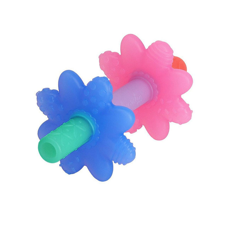 Itzy Ritzy Teensy Tubes Rattle and Teether - Pink and Green