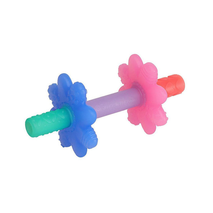 Itzy Ritzy Teensy Tubes Rattle and Teether - Pink and Green