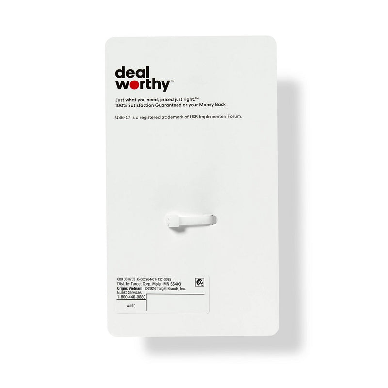 Single Port 20W USB-C Car Charger - dealworthy White