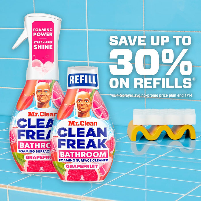 Mr. Clean Clean Freak Grapefruit Bathroom Foaming Surface Cleaner - 16 fl oz