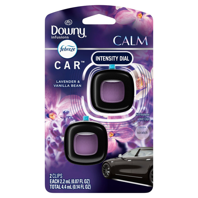 Febreze Downy Infusions Calm Car Air Freshener Lavender & Vanilla Bean - 0.14 fl oz/2pk