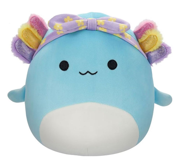 Squishmallows 8" Irina - Teal Axolotl with Rainbow Gills and Purple Head Bandana Plush Toy